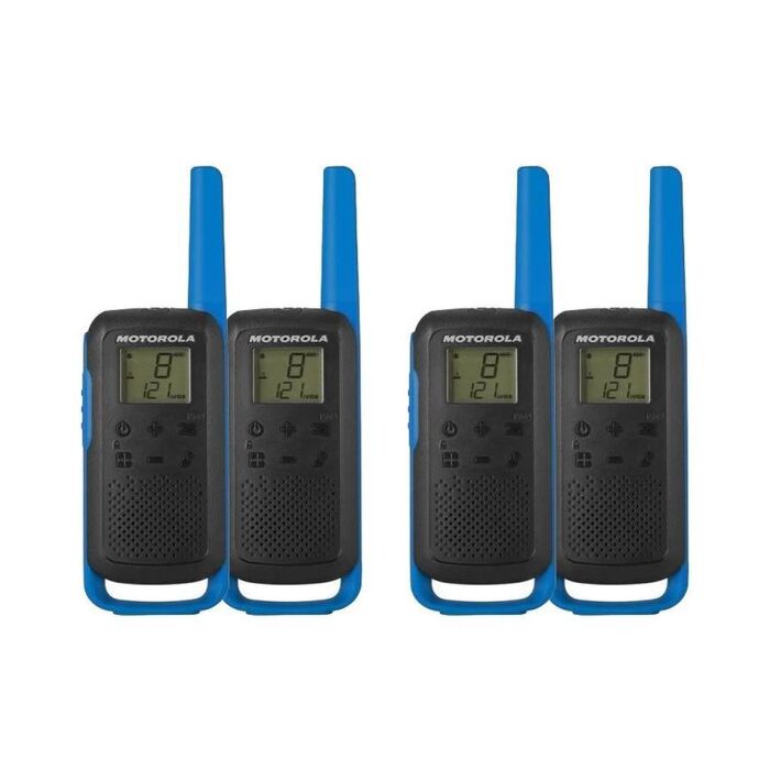 Motorola Walkie Talkie T62 Radio Quad Pack - Blue